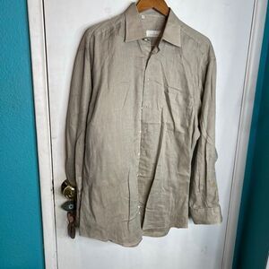 Ermenegildo Zegna or similar brand men's long-sleeve linen or cotton-linen blend